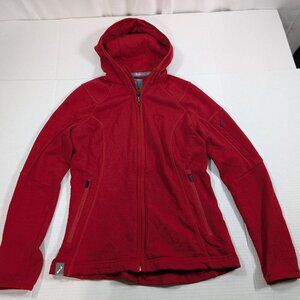 Ice Breaker long sleeve zip up hoodie Size XS Cranberry Red color Merino Wool **